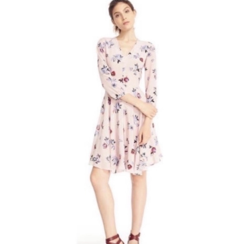 Rebecca Taylor Bellflower floral print silk knee‎ length dress size 2 - Picture 4 of 14
